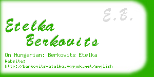 etelka berkovits business card